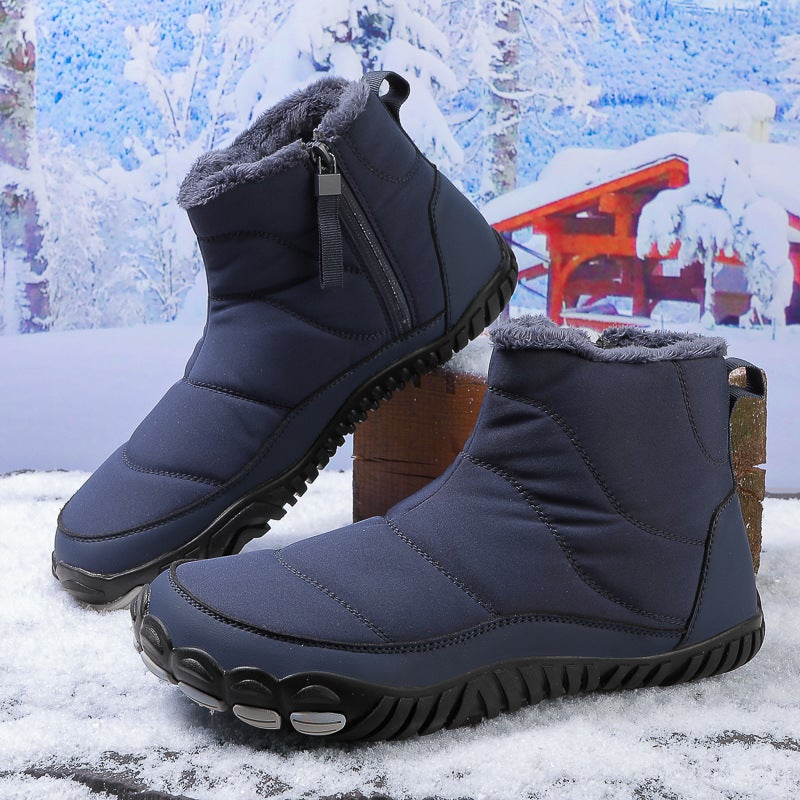 Plus Size Couple Snow Boots Winter Fleece-Lined Thick Cotton Shoes Cold-Proof Water-Splashing Outdoor Cotton Boots - Image 1
